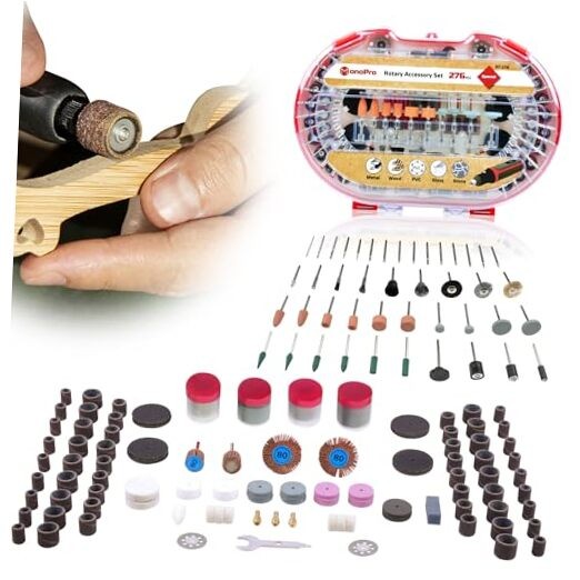 276-Piece Rotary Tool Accessory Kit with 1/8-inch Shank for Universal Compatibility