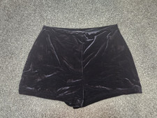 Women's Black Velvet Shorts, size S.