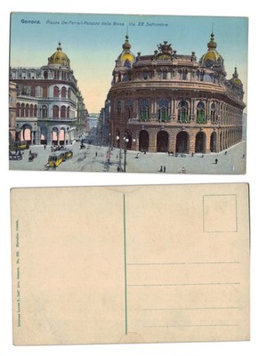 AK - Genua Piazza De-Ferrari Palazzo della Borsa Via XX Settembre UNPOSTE