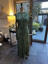 Oliver Bonas Green Print Dress. Size 16