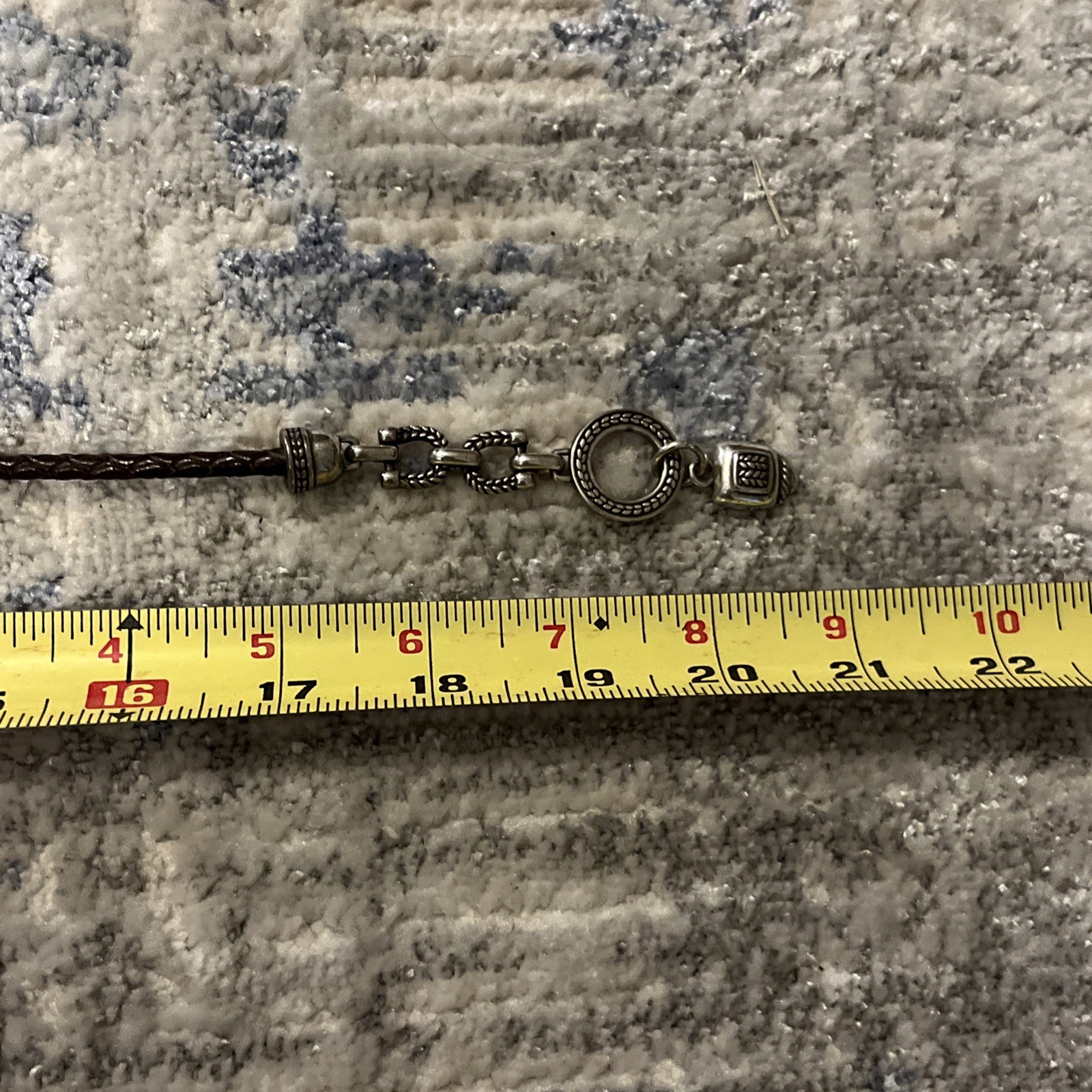 Brighton Brown Leather Silver Statement Necklace - image 9