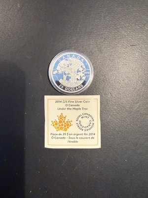 2014 O Canada Series - 1 oz Silver Proof $25 Under The Maple Tree