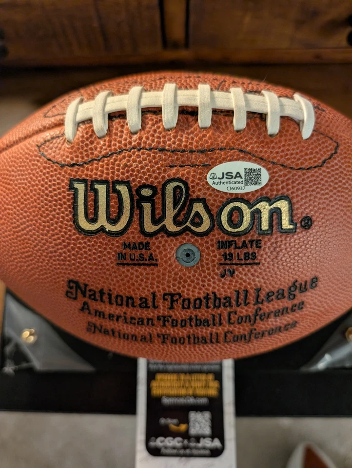 Fútbol americano autografiado por Jerome Bettis Pittsburgh Steelers con certificación JSA Foto 3 de 3