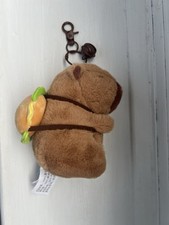 Capybara Hamburger plush keychain