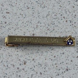 Sunset Lodge #623 Pennsylvania Past Master Apron Emblem Gold Tone Tie Bar #52223
