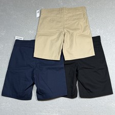 Old Navy Uniform Shorts 3 Pack Boys Size 10 Khaki Blue Built-In Flex Twill NWT