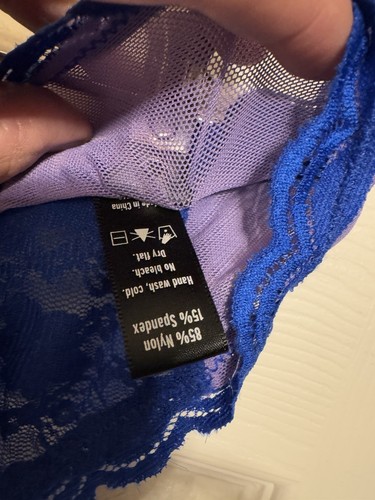 🖲️🖲️Exposed By Magic Silk Blue & Lavender Lace Garter Lingerie Queen🖲️🖲️ - Picture 4 of 5