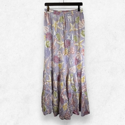 True Destinations Resort Wear Flare Hippie Pants Beach Coverup sz L Vacation