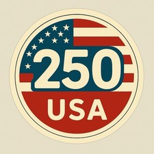 American Flag 250th Anniversary Of The USA 3  Sticker For Tumbler, Laptop Etc