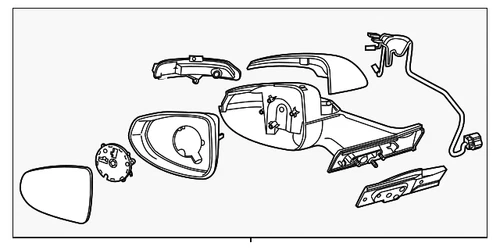Genuine GM Primed Passenger Side Mirror 22931856