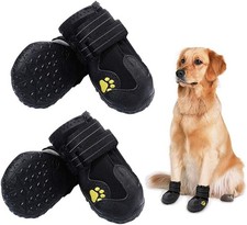 Waterproof Dog Boots, Dog Outdoor Shoes for Medium to Large Dogs with Two Ref...