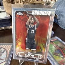 Topps Chrome Noah Clowney #118 Brooklyn Nets NBA Rookie Basketball Card 2024-25. rookie card picture