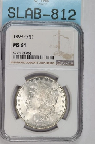 1898-O $1 MORGAN SILVER DOLLAR NGC MS64 BU UNC SLAB-812