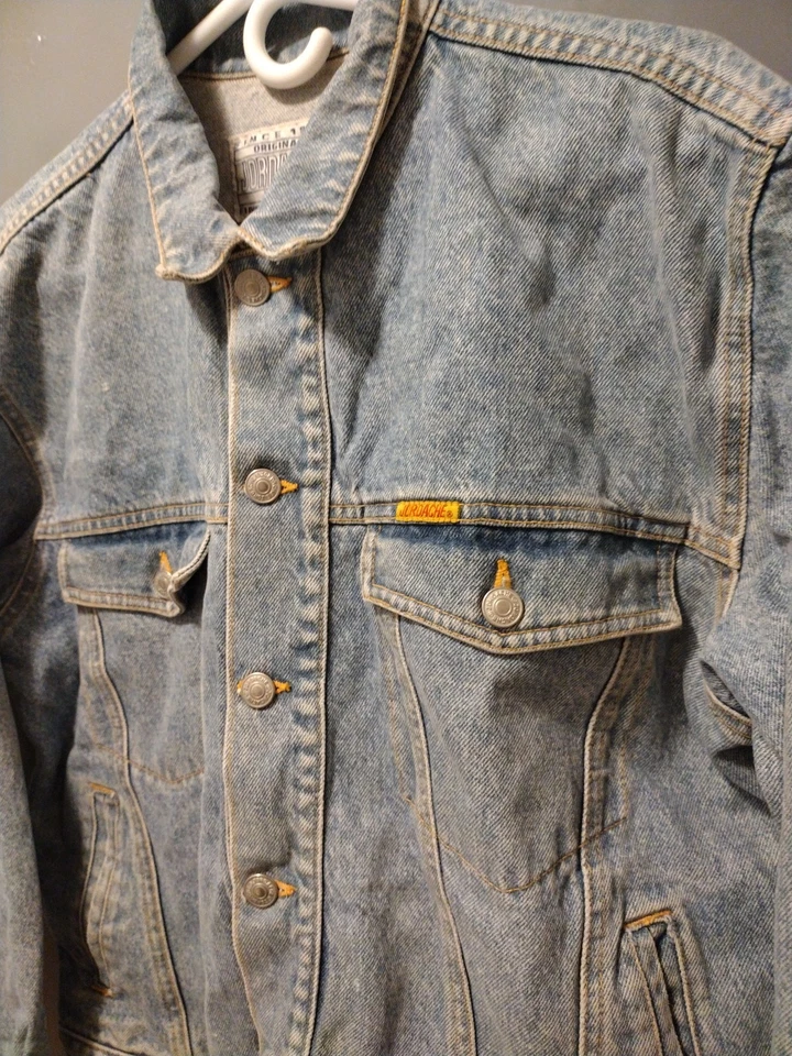 Chaqueta vaquera Jordache vintage talla grande camionero azul denim motociclista algodón Y2K para hombre Foto 2 de 4