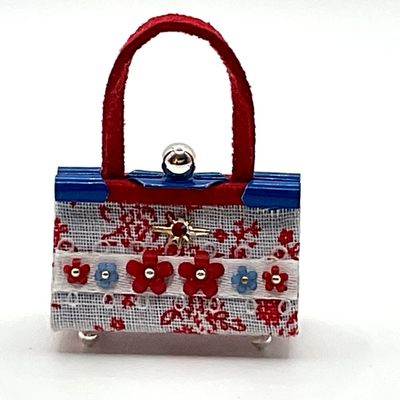 #ad OOAK Barbie Doll Purse Red amp; Blue Handbag Designed by Bee for 11” Fashion Dolls $23.75