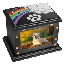 Pet Memorial Urns for Dogs or Cats Ashes, Large Wooden Funeral Pets Memorial ...