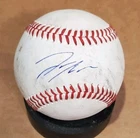 Autographed Baseball game used TOMMY WHITE Oakland A's