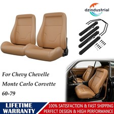 2x Reclinable Seats W Slider Kit For Chevy Chevelle Monte Carlo Corvette 60-79