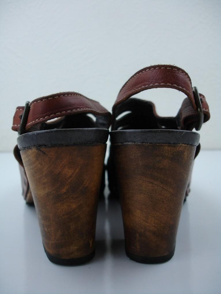 Women's 7.5 8 38 Dansko Rowena Brown Leather Sandals Slingback High Heels Clogs image 10