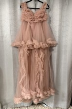 Dusty Pink Layered Tulle Dress W/train Sm-Med  Photo Shoot Maternity Or Boudoir