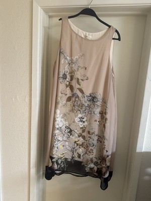 Max Studio Floral Sleeveless Shift Dress Size L New With Tags MSRP $118