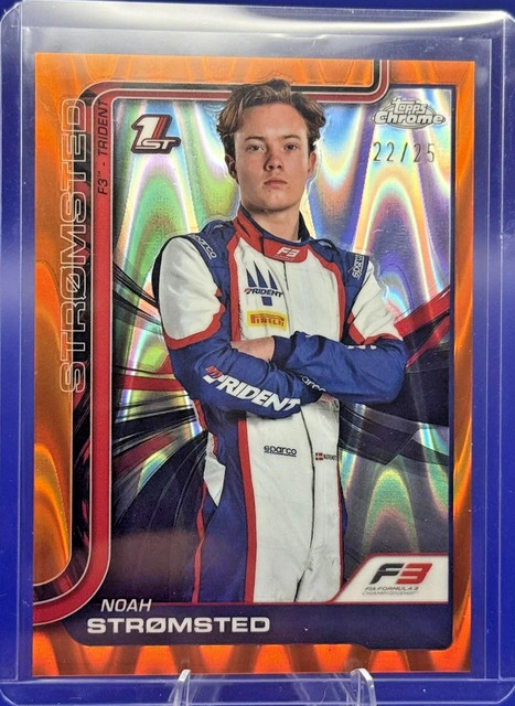 2025 Topps Chrome Formula 1 #46 Noah Strømsted Orange RayWave Refractor 22/25