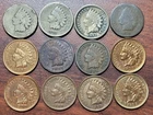 (12) Indian Head Cents BETTER DATE / GRADE 1859-1909 See Description Penny Coin