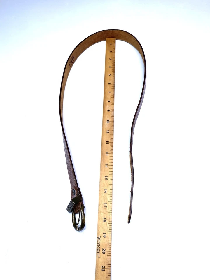 Cinturón de Estudio GIANFRANCO FERRE 0001 Cuero Marrón Cocodrilo Talla S/M De Colección Años 90’s Era Foto 4 de 4