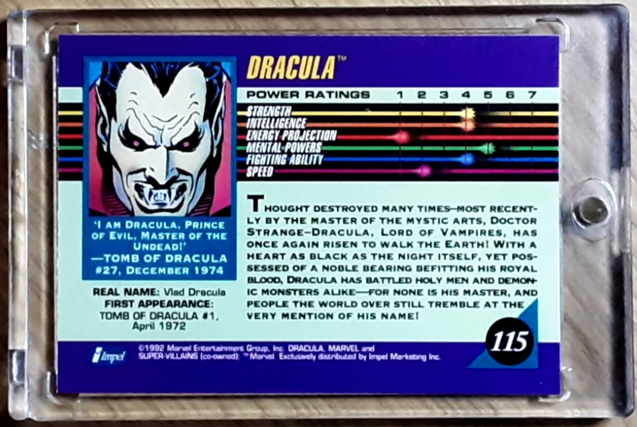 1992 Marvel Universe Serie 3 Karte 115 DRACULA. - Bild 2 von 3