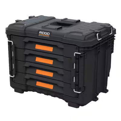 RIDGID 2.0 Pro Gear System 22 In. XL 4 Drawers Modular Tool Parts Box Storage