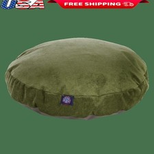 Round Dog Bed Zippered Slipcover Water-Resistant Plush Fiberfill Machine Wash US