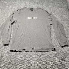 Vintage Y2k Eddie Bauer T Shirt Long Sleeve Mens L winter Made in USA Gray