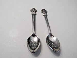 LOT OF 2 VINTAGE ROLEX BUCHERE LUCERN SWITZERLAND SOUVENIR SPOONS