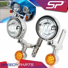 SpeedyParts 4.5" LED Fog Lights for Harley Street Electra Glide Road King 94-23
