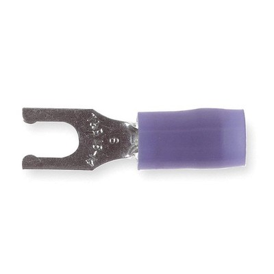 STA-KON RB14-6FL Fork Terminal,Tin,Copper,Blue,PK100 3KG40