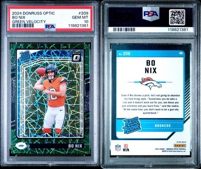 2024 Panini Donruss Optic - Rated Rookie Bo Nix #209 Green