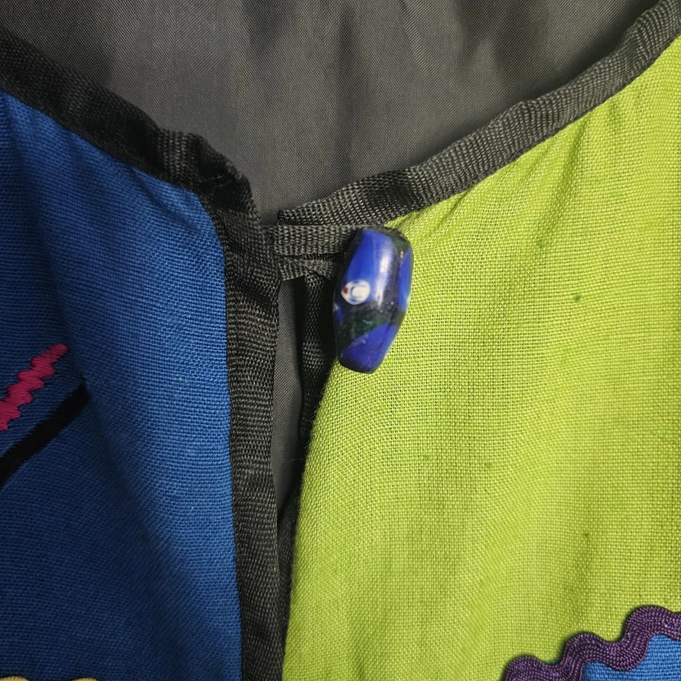 Chaqueta Indigo Moon para mujer 2X púrpura azul negro lima colorida artística bordada Foto 4 de 4