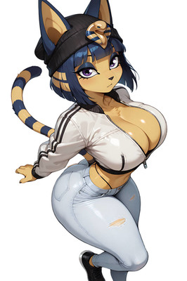 Ankha Furry Waifu Weatherproof Anime Sticker 6'' Car Decal