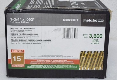 Metabo HPT 1-3/4 15Degree Hotdipped Galvanized RingShank SidingNails 3600 Count