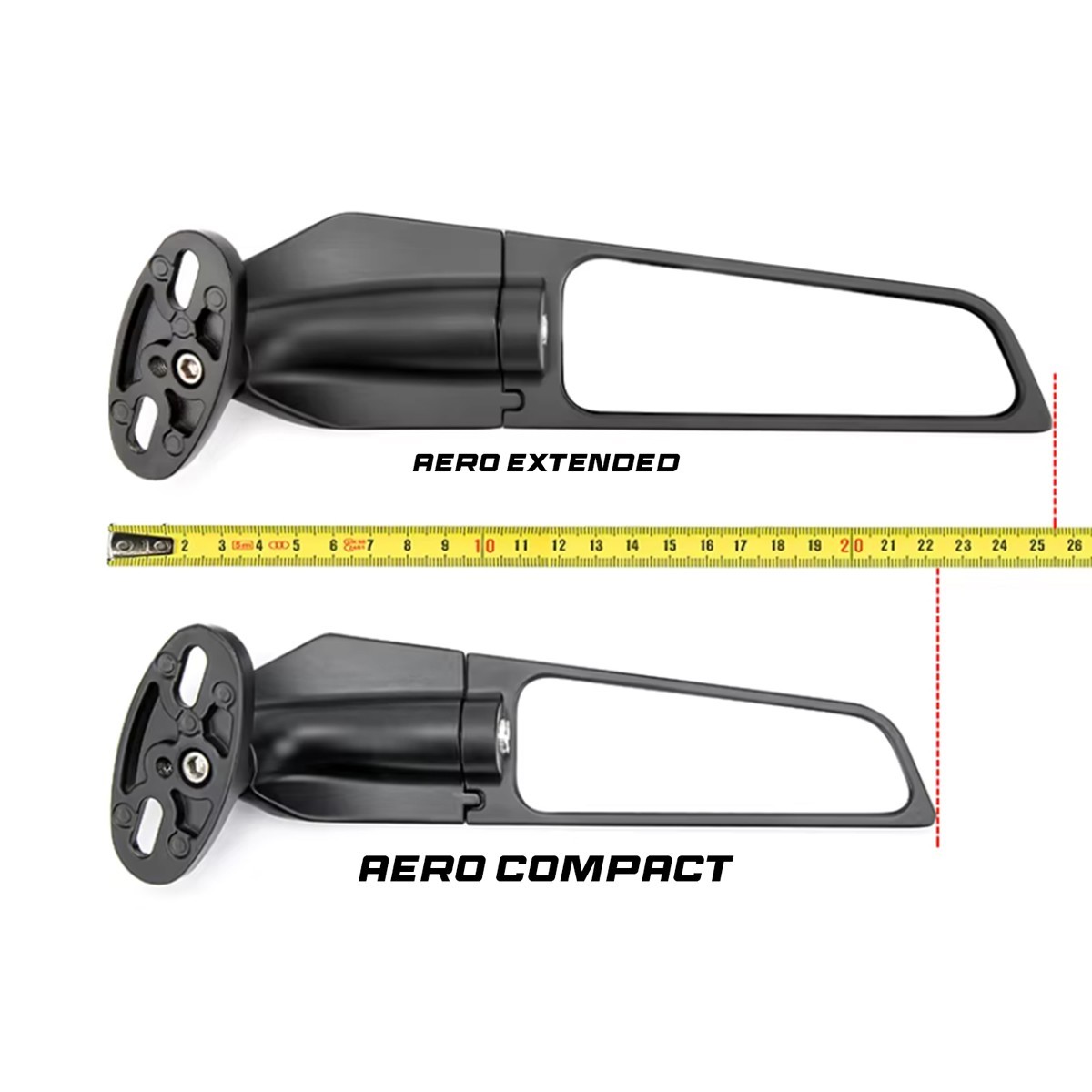 Goodrevs™ Aero Compact Stealth Wing Mirrors CNC Anti-Glare CBR Ninja YZF GSXR