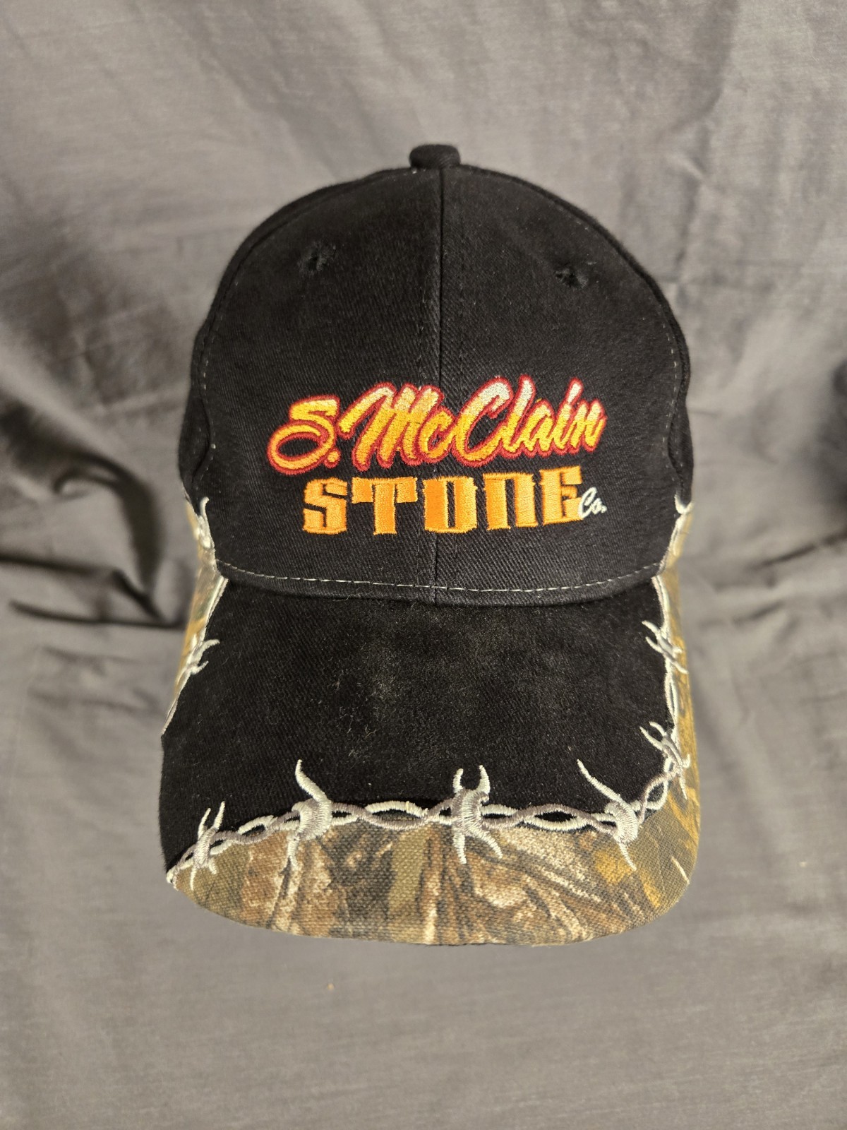 S. McClain Stone Camo & Black Baseball Cap Hat Realtree Adjustable
