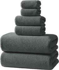 Soft 6 Piece Bath Towels Set, 2 Large Bath Towel Sheet, 2 Hand Towels, 2 Washclo