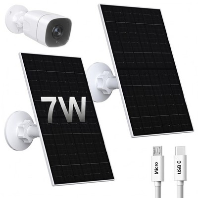7W Solar Panel for Eufycam 2C/2C Pro/2/2 Pro/E20/E40/E, 2 Pack