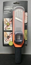 Joseph Joseph Handi-Grate 2-in-1 Grater & Slicer Zester W/ Finger Protect Orange