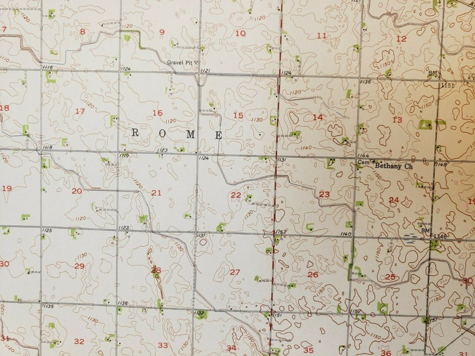 Bricelyn, Minnesota Original Vintage 1955 USGS Topo Map 21"x17" eBay
