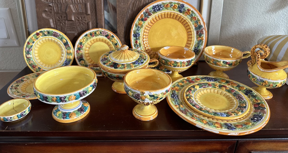 Hand Painted Pottery From Italy Vintage Deruta Italian Hand Painted