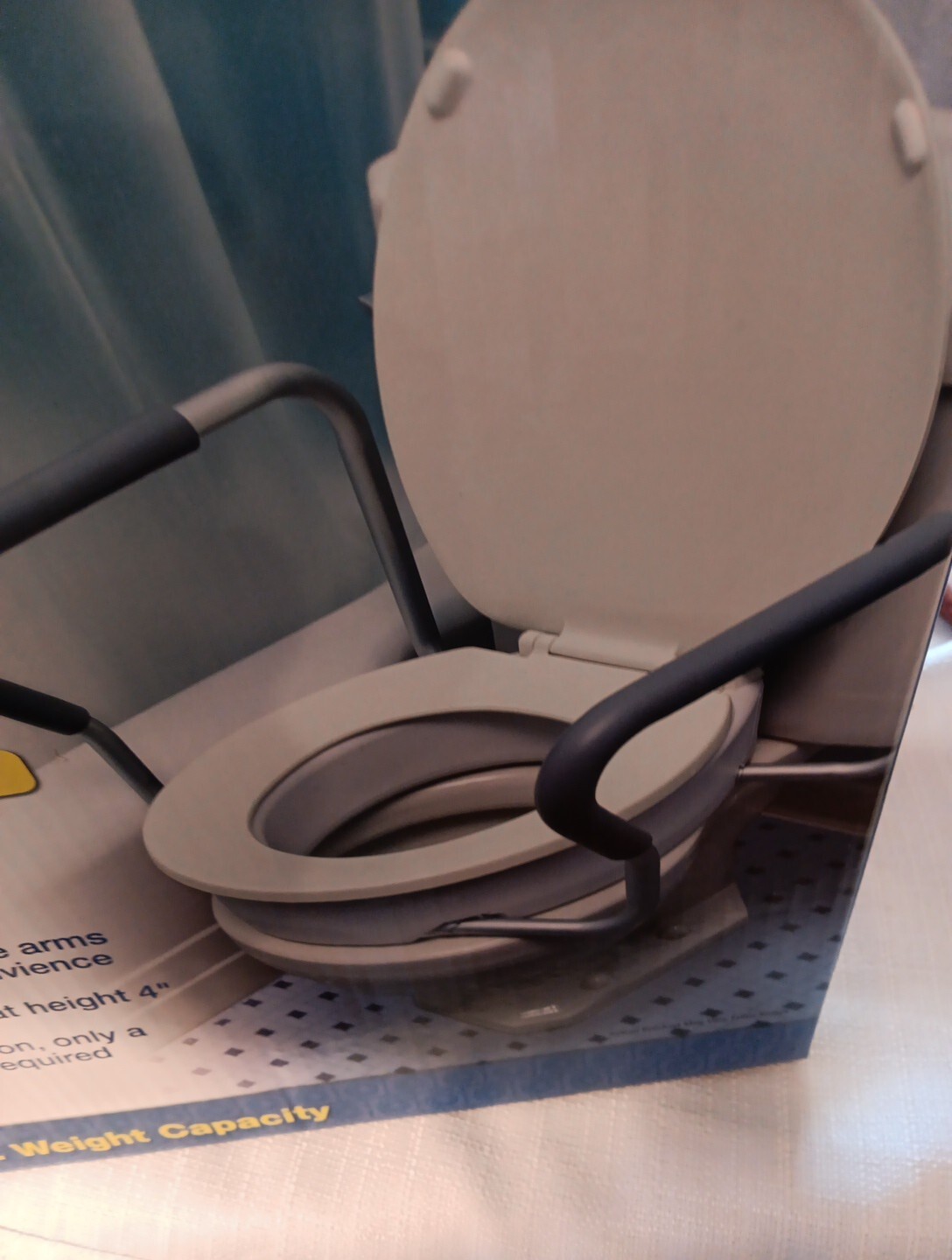 ESSENTIAL BATH SAFETY ELONGATED TOILET SEAT RISER W ARMS NEW IN BOX eBay