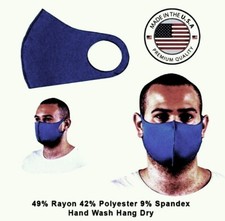Fabric Face Mask - Universal Unisex - One Size - Navy - Made in USA - Brand New