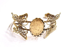 4 of 25x18mm Antique Gold Victorian Art Deco Butterfly Cuff Bracelet Settings