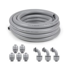 1 inch 100ft Liquid-Tight Conduit and Connector Kit,Flexible Non Metallic Liq...
